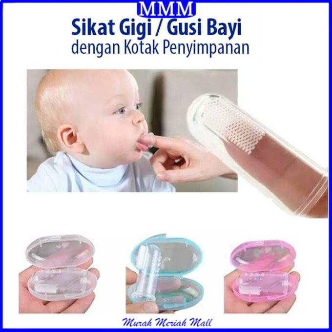 MMM Sikat gigi Bayi Finger Tooth Brush Pembersih mulut Silikon Jari Baby Newborn Lidah Gusi Silicone Food Grade Lembut