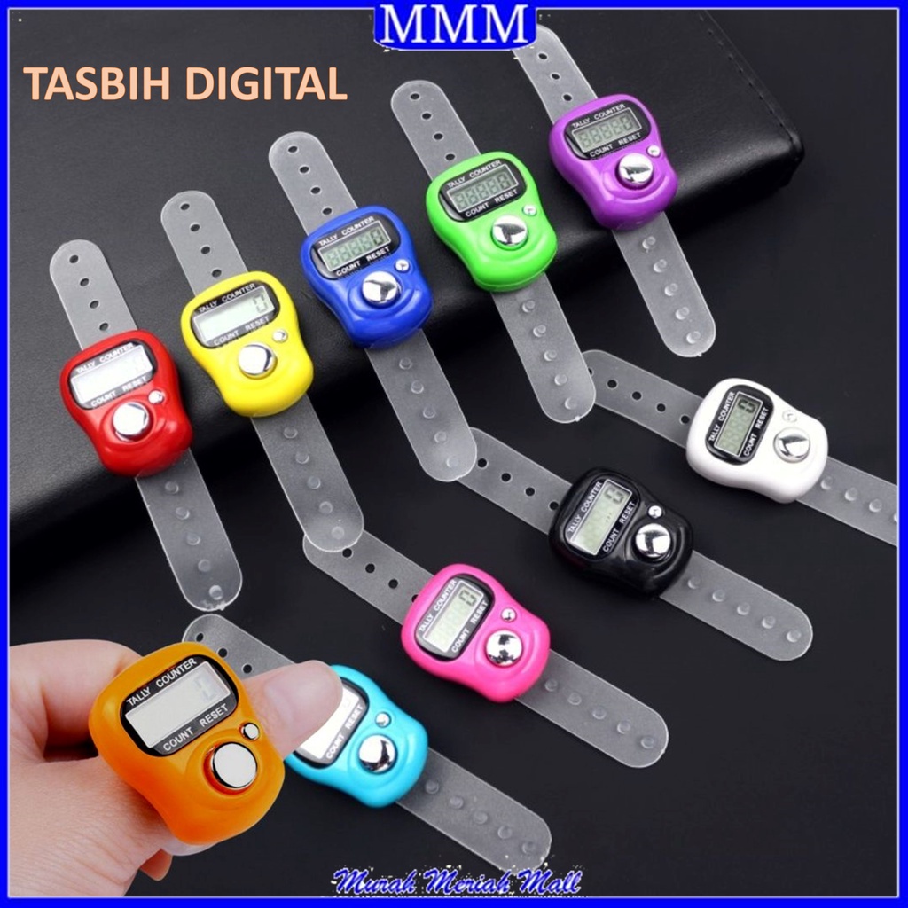 MMM TASBIH DIGITAL MINI Alat Hitung LED Elektronik Finger Tally Counter Mini Jari Penghitung untuk Ibadah hitung barang Murah