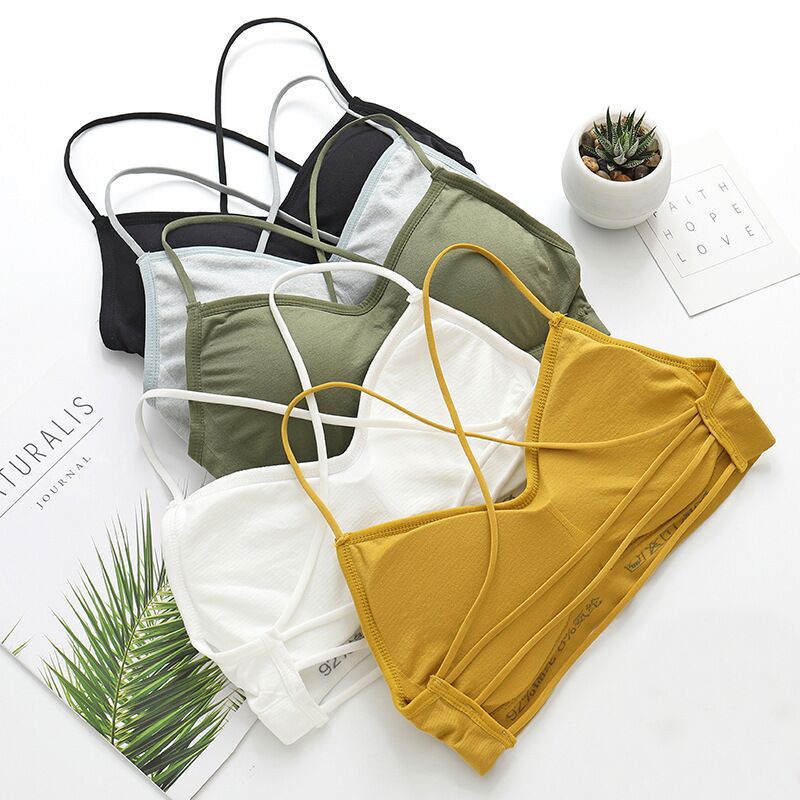 MMM Bra Wanita Ala Korea 6675 Bh Crop Top Pakaian Dalam Wanita Bra Fashion Tali Silang Kecil Cup Import