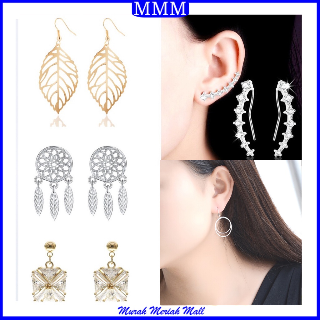 MMM Anting Tusuk Motif 1202 Anting Fashion Ala Korea Anting Gantung Panjang Gaya Vintage Import