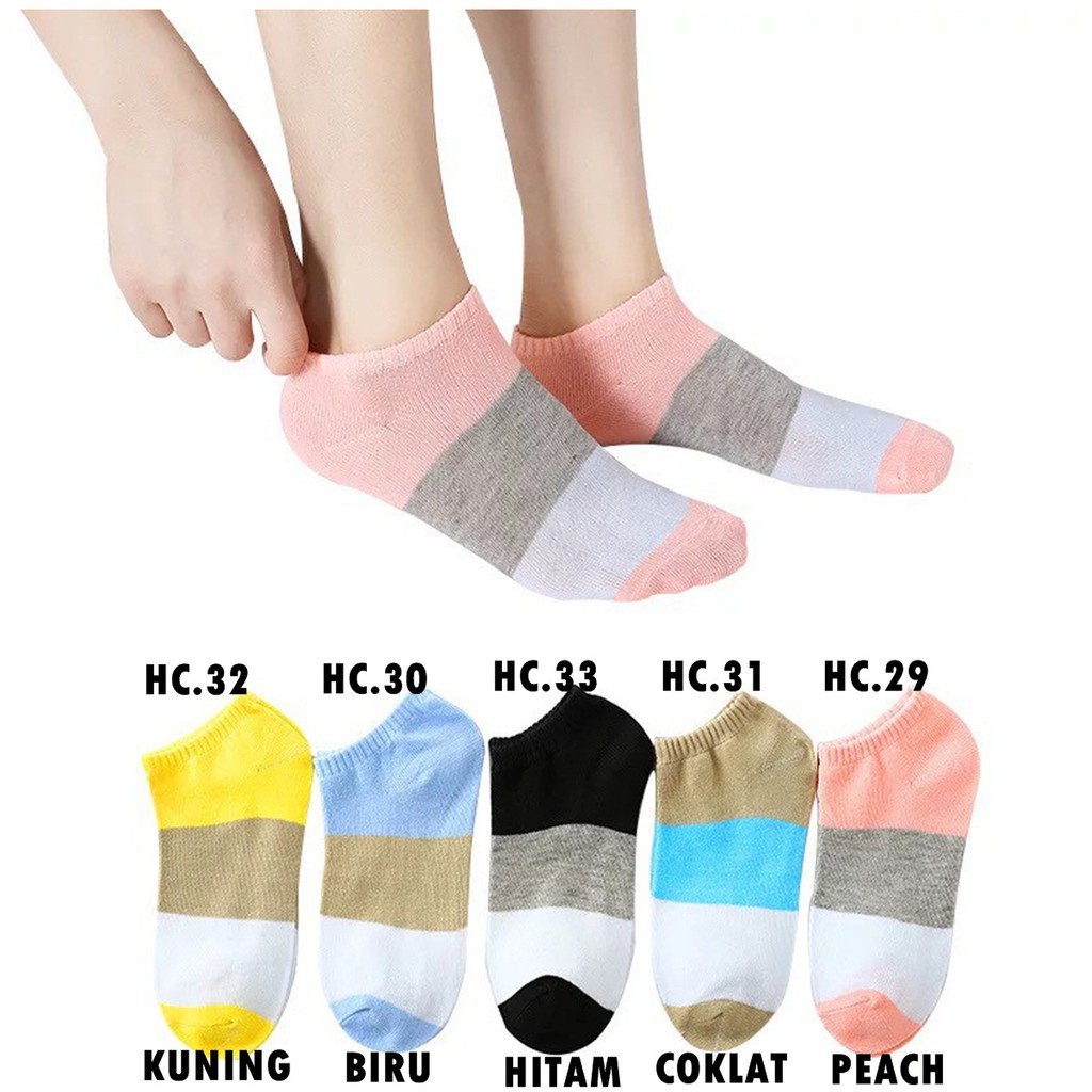 MMM Kaos Kaki Wanita Motif 3 Warna Impor Semata Kaki #BISA BAYAR DITEMPAT (COD)