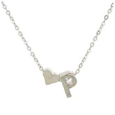 MMM (HURUF A-M) Kalung Huruf Love Kecil Stainless Aksesoris Fashion Perhiasan Wanita GOLD SILVER