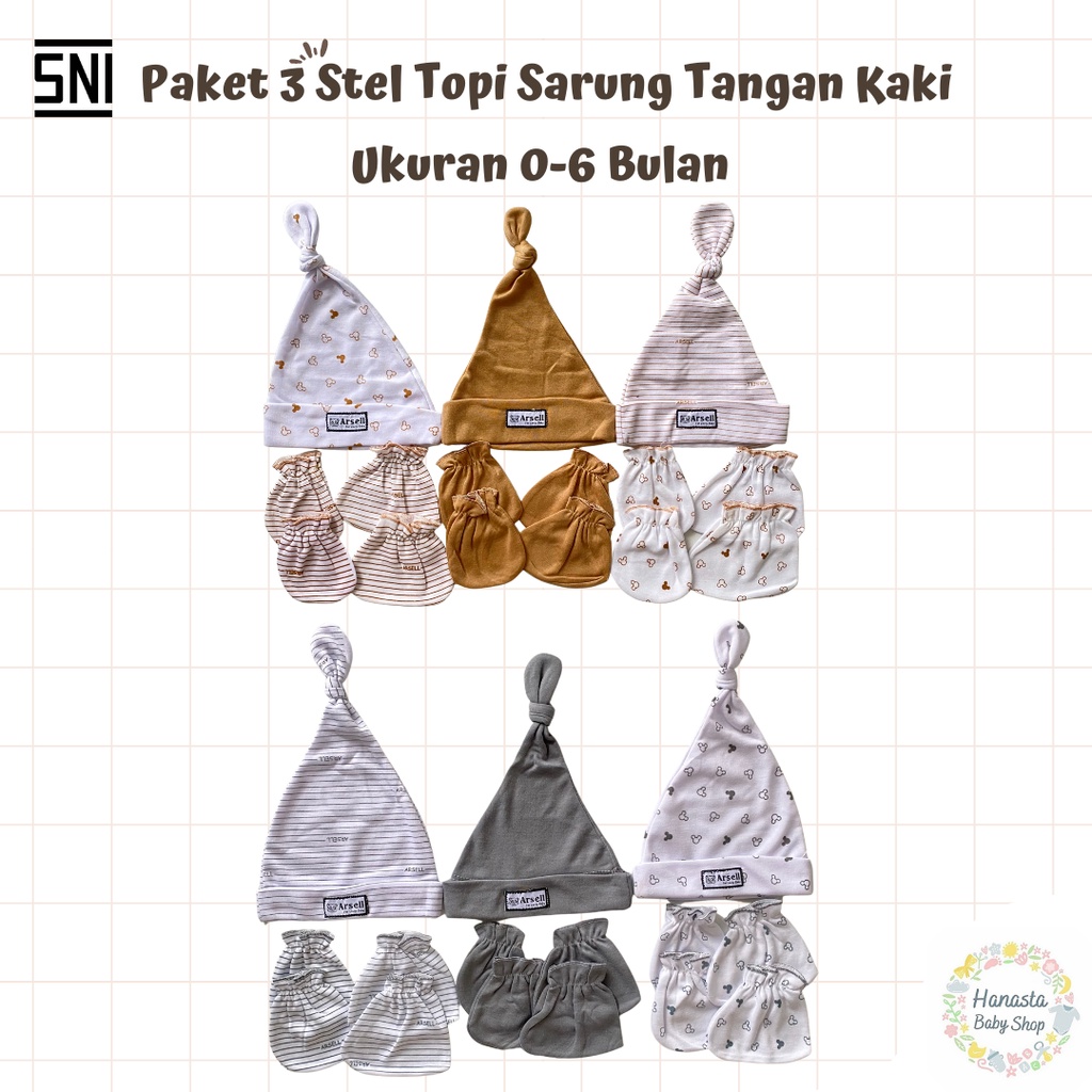 Topi Bayi 3in1 Newborn Arsel