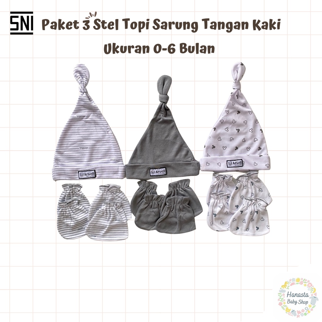 Topi Bayi 3in1 Newborn Arsel