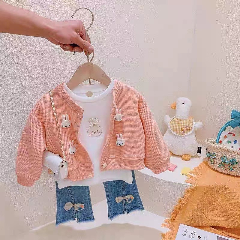 DC4 NEW Cardigan / jaket anak perempuan motif boneka kelinci