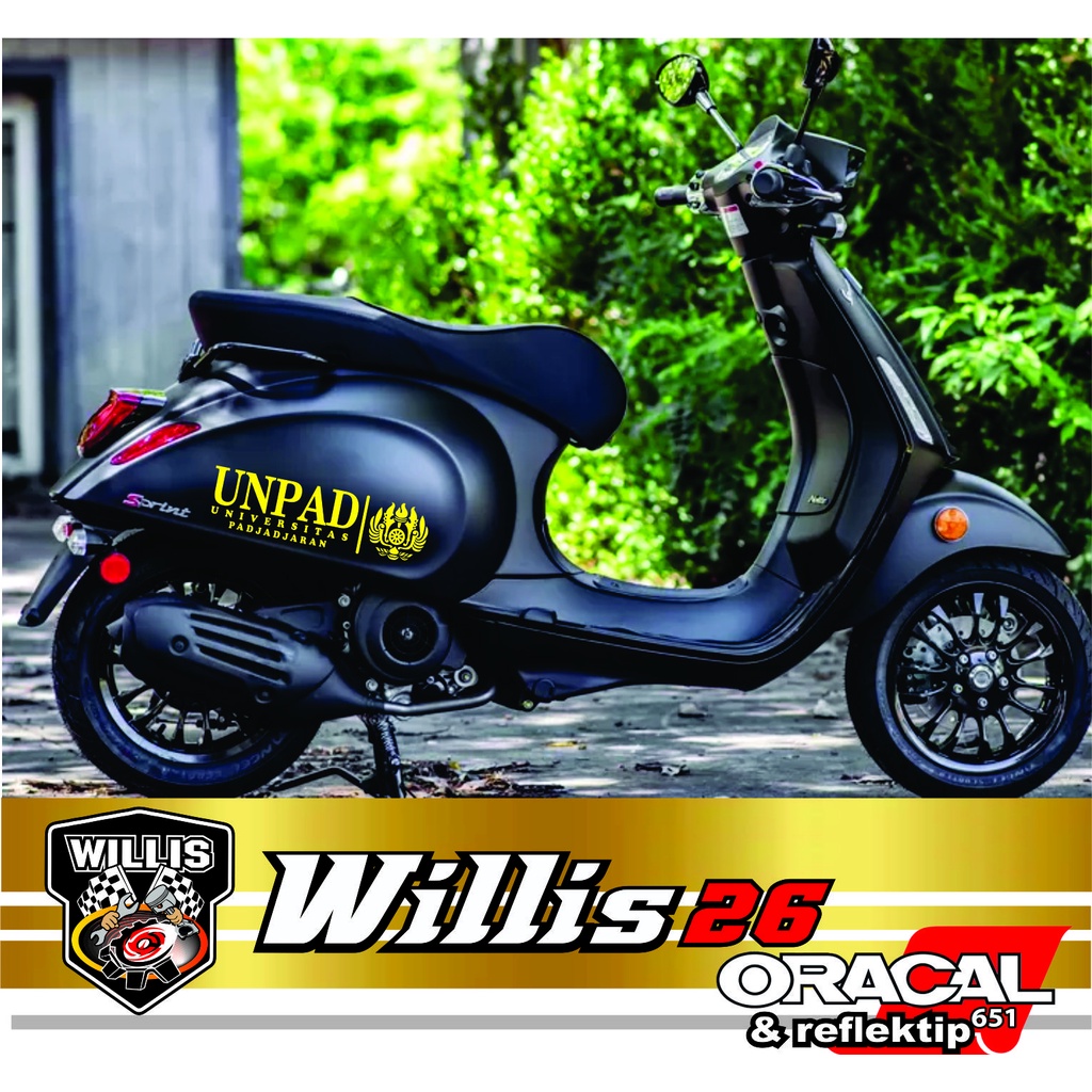 STICKER STIKER CUTTING MOTOR VESPA SCOOPY LOGO UNIVERSITAS UNPAD