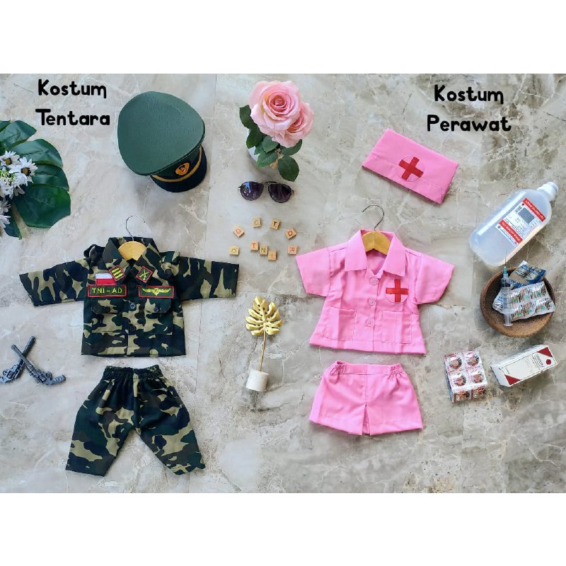 Kostum Tentara TNI AD Abdi Negara Anak Baju Profesi Anak Kostum Karnaval Anak Kostum Foto Bayi Newborn