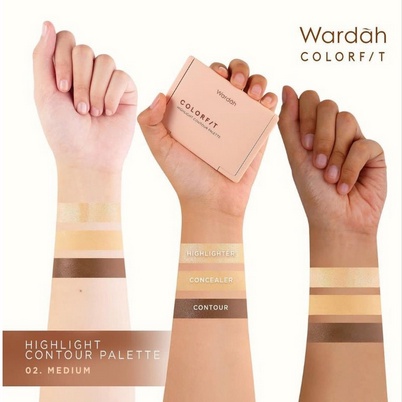 Wardah Colorfit Highlight Contour Palette - Contour 3in1 dengan hasil pigmented - Highlighter - Kontur