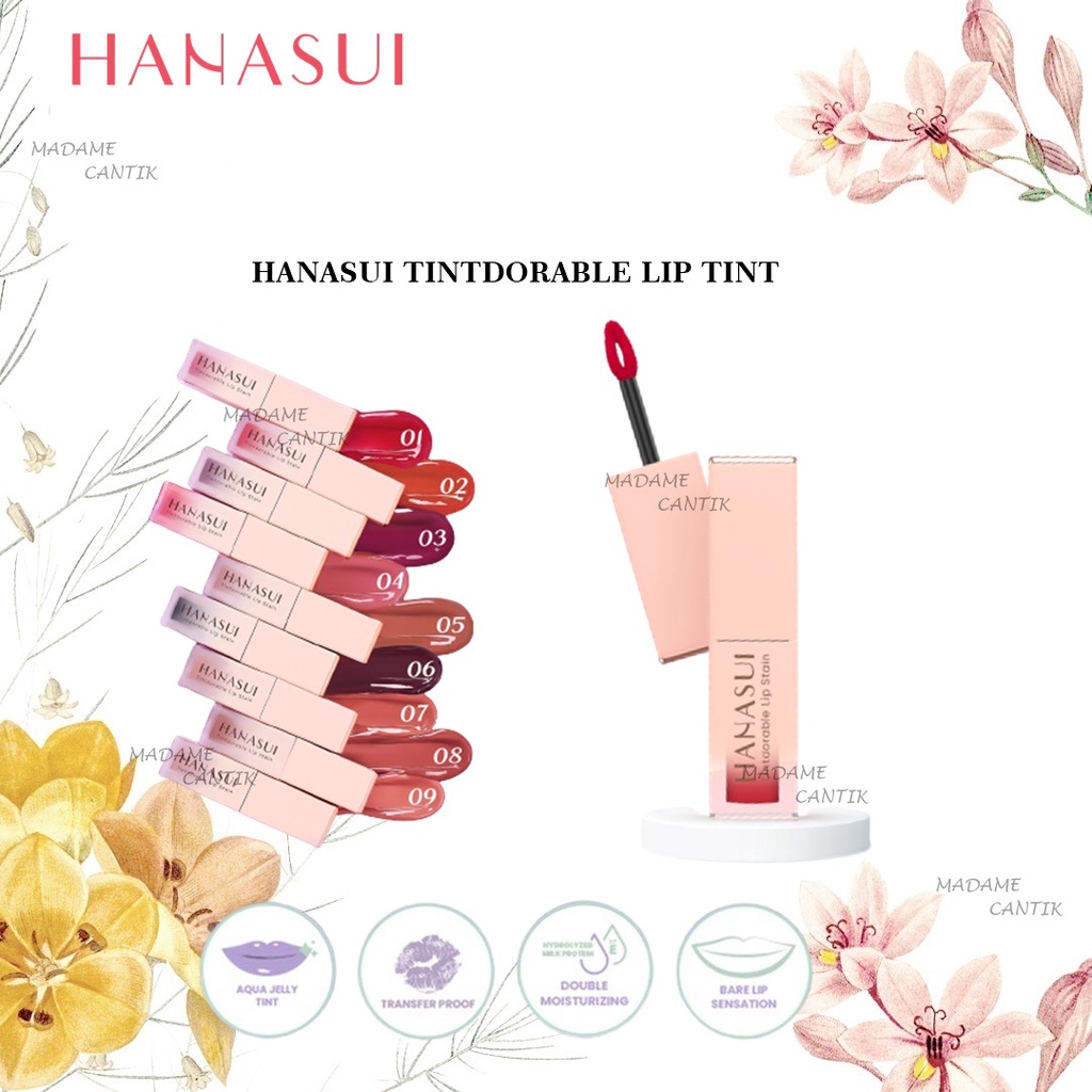 ✿ MADAME ✿ HANASUI LIPTINT TINTDORABLE LIP STAIN LIP TINT BPOM