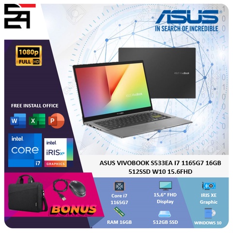 ASUS VIVOBOOK S15 S533EA I7 1165G7 8GB 512SSD W10 15.6 Inchi FHD