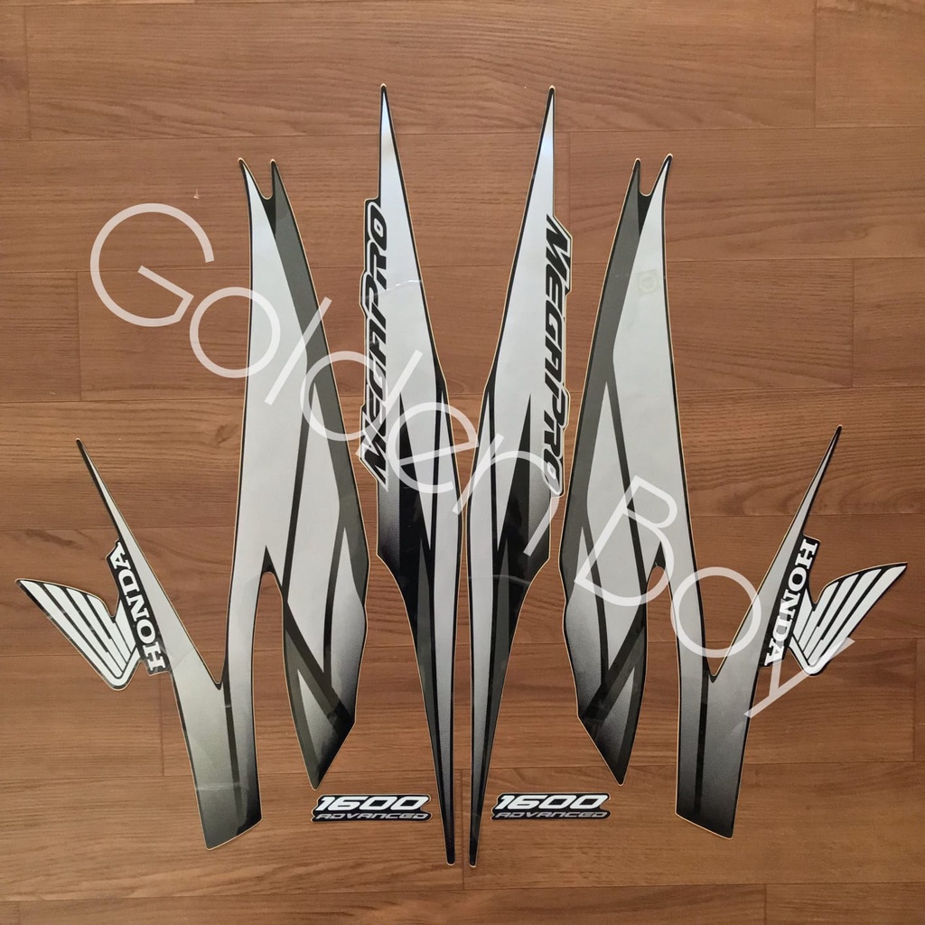 striping / sticker body honda megapro primus 2007 2008 hitam grafis silver Striping lis megapro 2007
