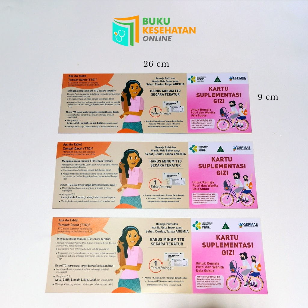 Kartu Anemia Suplementasi Gizi Rematri dan WUS / Kartu Tablet Tambah Darah (TTD) / Kartu Fe Rematri 