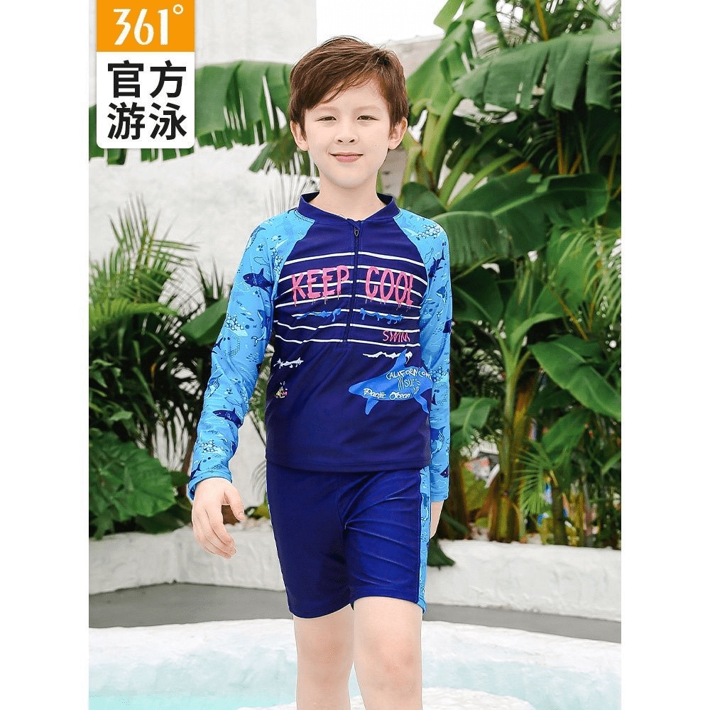 361 KIDS TWOPIECE pendek lengan panjang baju renang anak original premium