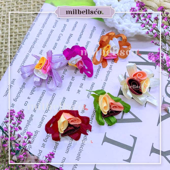 Hiasan Bunga Souvenir B3K Bros Pin Bunga Kecil Satin 3cm
