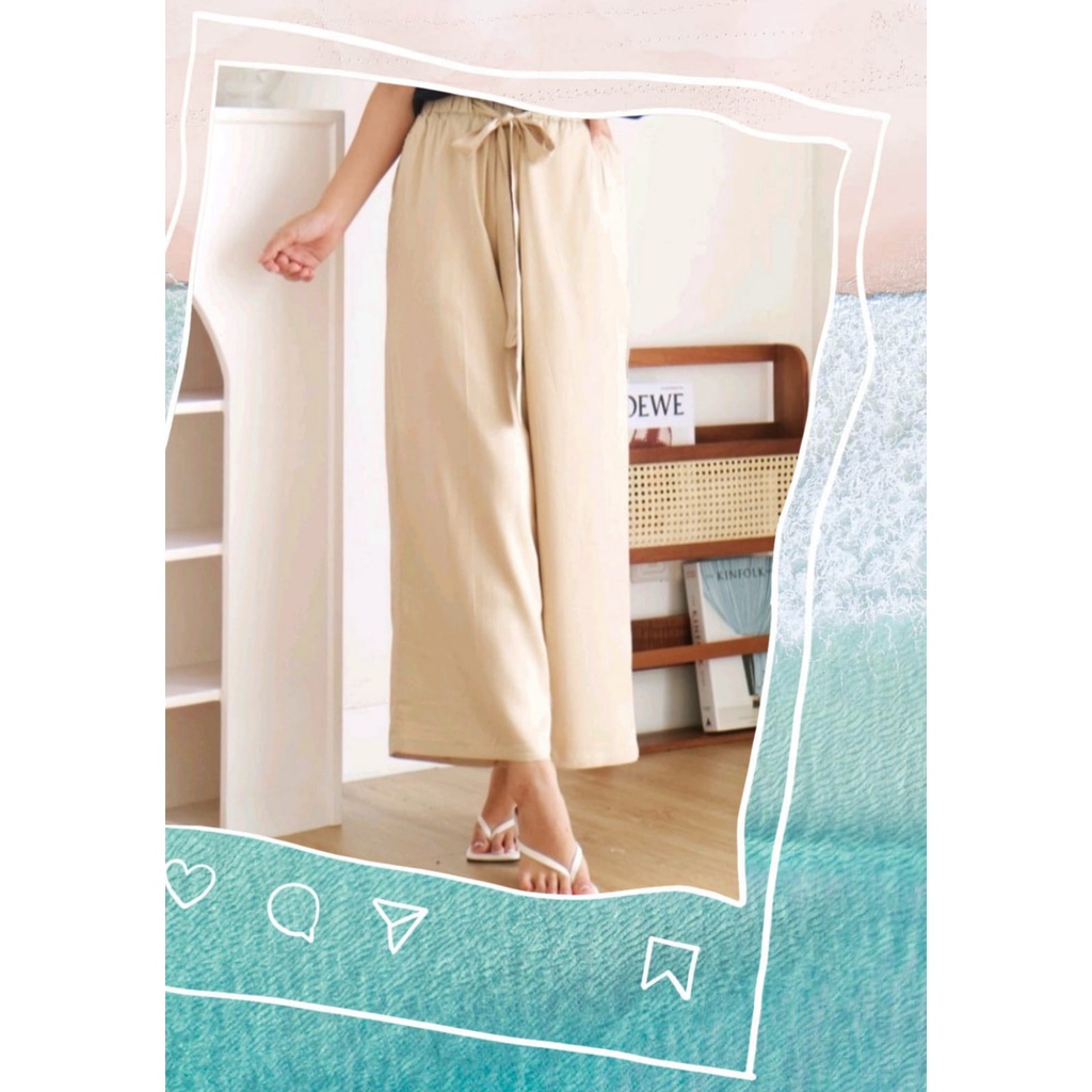 HOT ITEM!! Yuzu Culotte Basic - Linen Pants - Celana Wanita - Celana Terlaris - Celana Kulot Wanita - Celana Linen