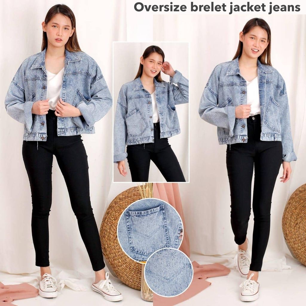 (ORIGINAL) Oversize brelet jacket jeans wanita by Genijeans