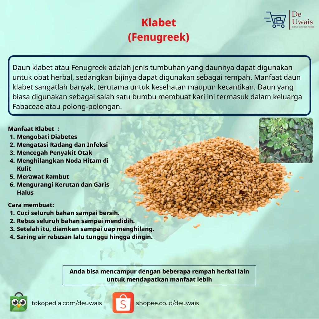 

Klabet Rempah Kering Langsung Seduh/Bahan Jamu Herbal Obat Kencing Manis Diabetes