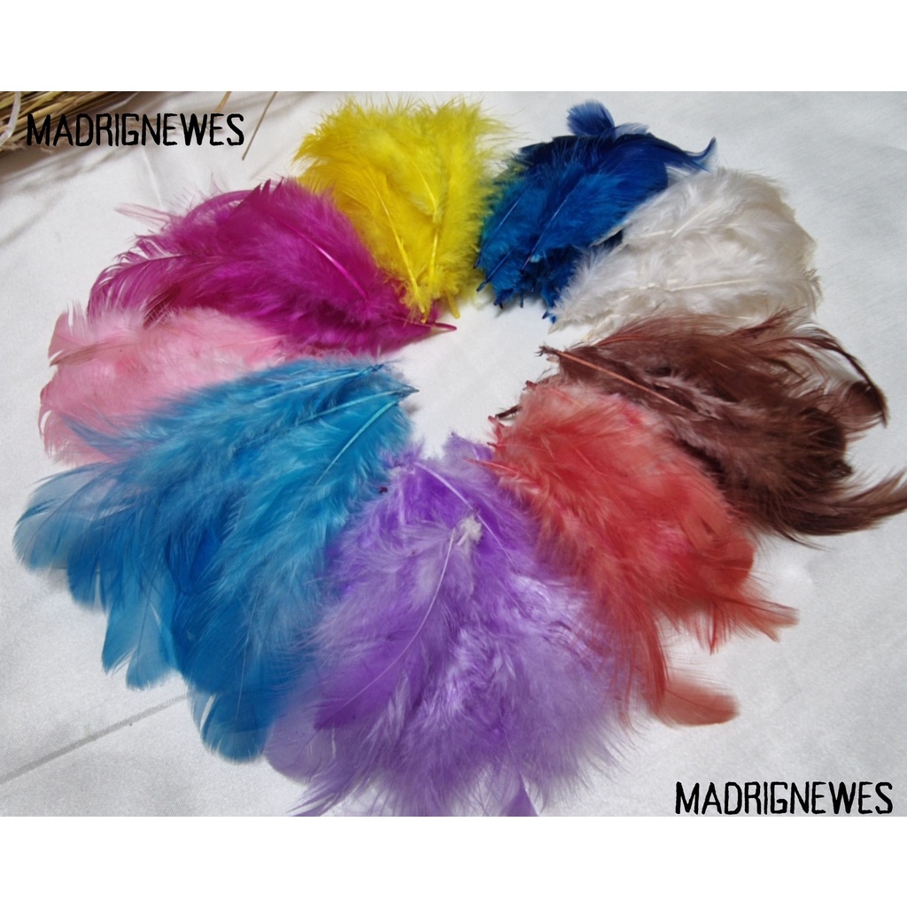 [COD] Bulu Ayam Halus Warna Warni 50 Helai Bulu Bahan Kerajinan, DIY, Craft, Kesenian, Prakarya Leng