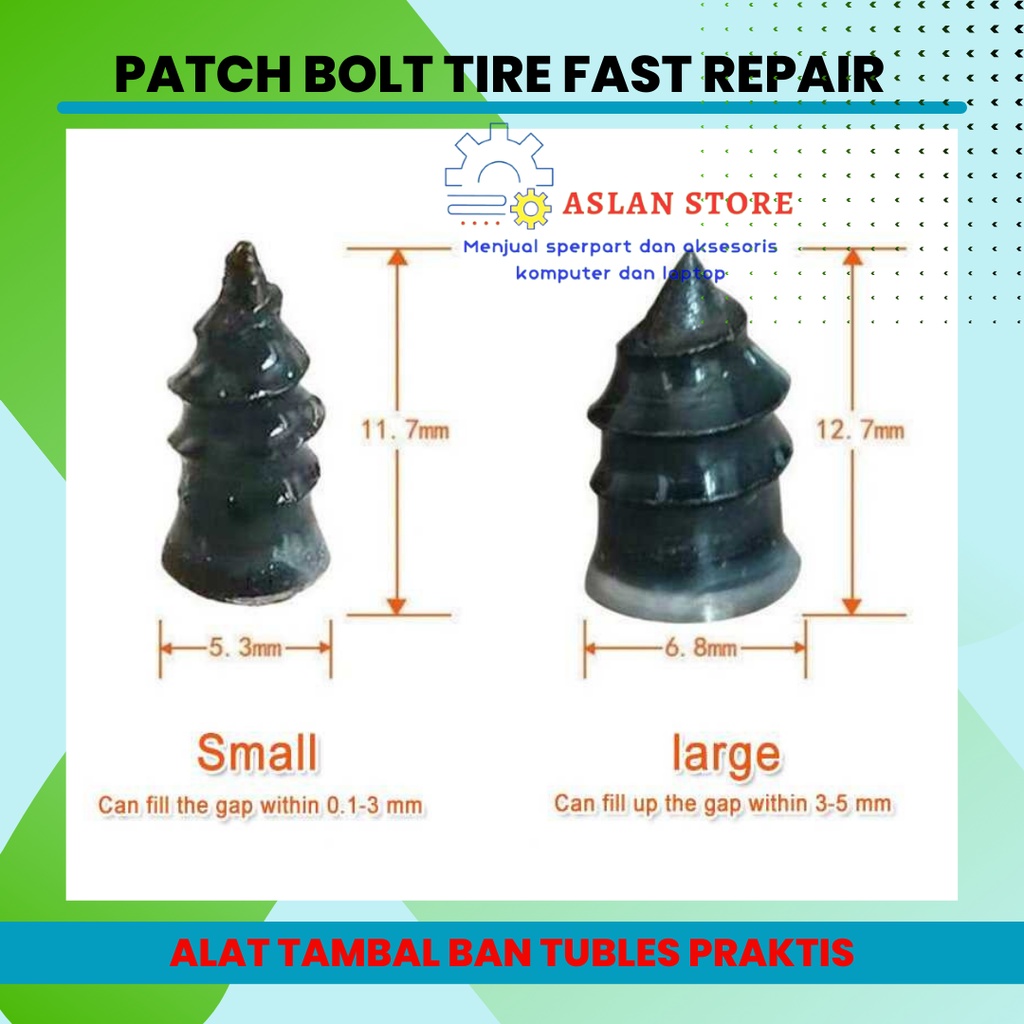 Alat tambal ban praktis Karet Tambal Ban Rubber Stud Tire Fast Repair 10 pcs