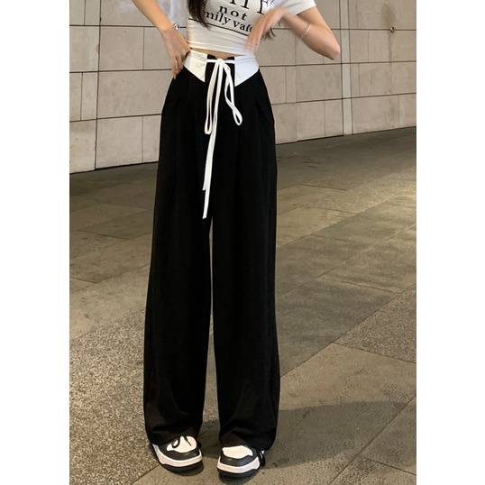 XIAOZHAINV Celana Kulot Wanita Terbaru Kekinian Hitam Highwaist Korean Style 0744