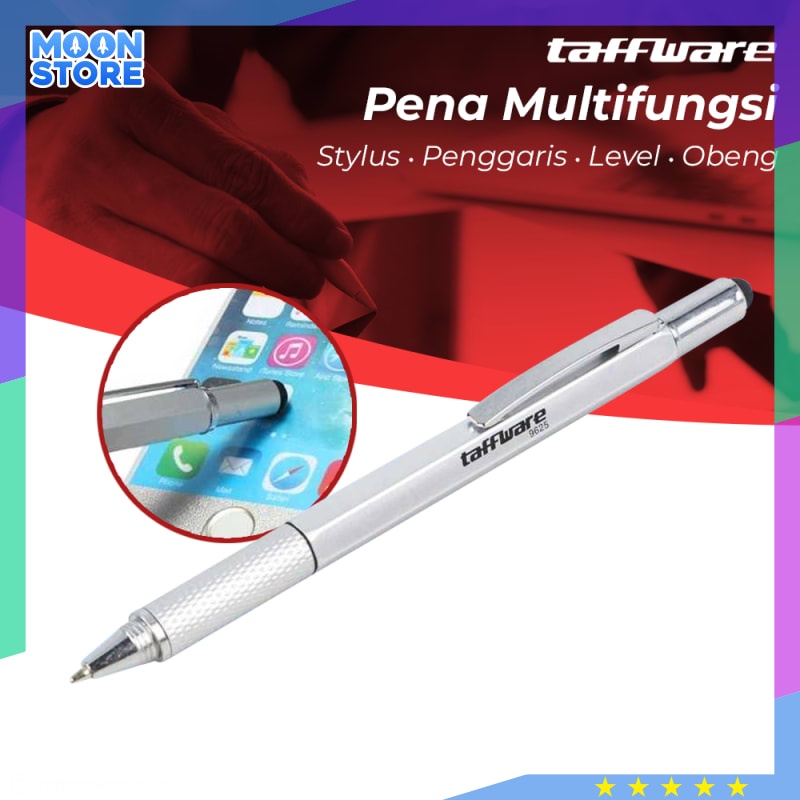 

Taffware Pena Multifungsi Plastik Stylus Penggaris Level Obeng 9625 Silver