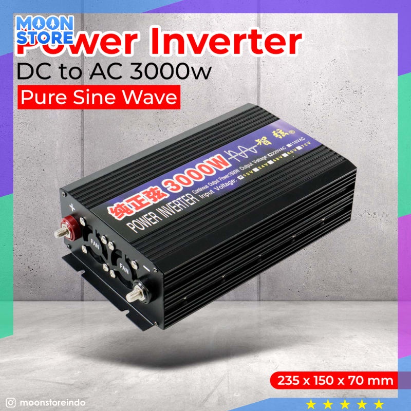 Sunyima Pure Sine Wave Car Power Inverter Dc 12v To Ac 3000w Sy3000 Black