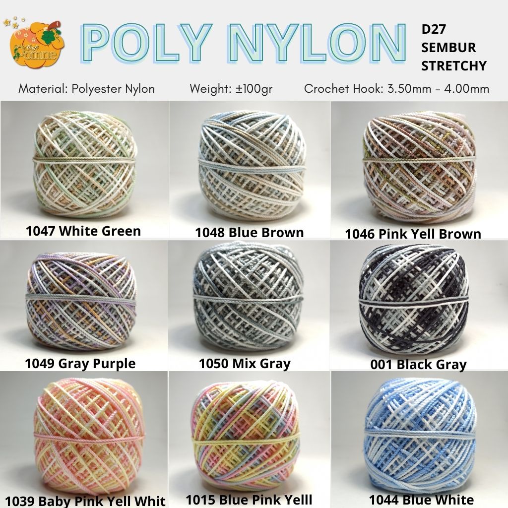 POLY NYLON SEMBUR - POLYESTER YARN - BENANG RAJUT POLY D27