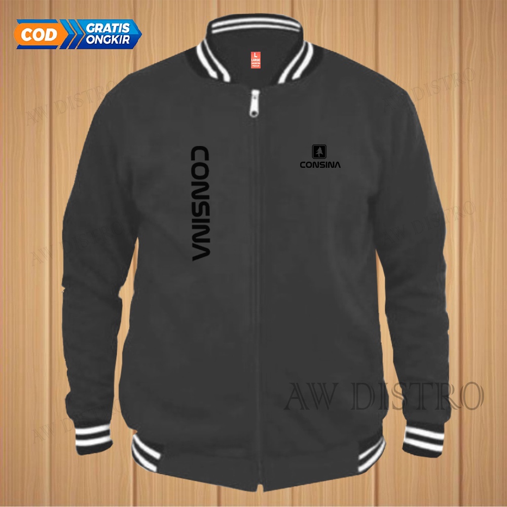 COD Jaket Baseball Varsity Distro Con Kirka Text Hitam Premium Quality