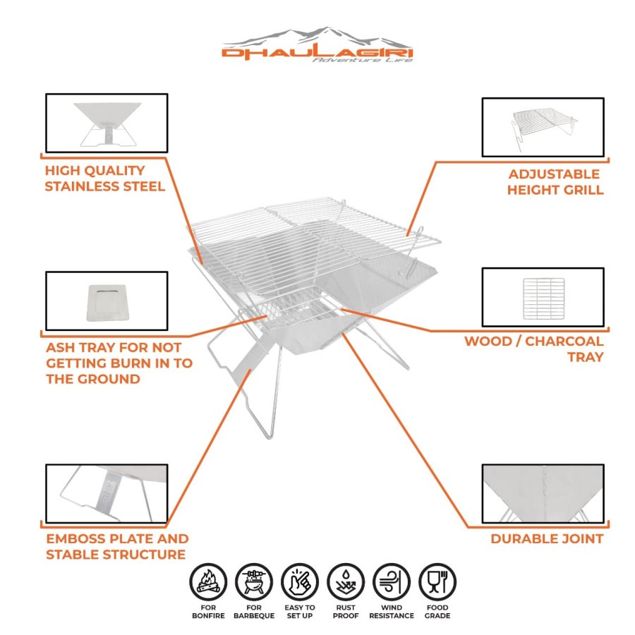 Dhaulagiri Folding Campfire Grill