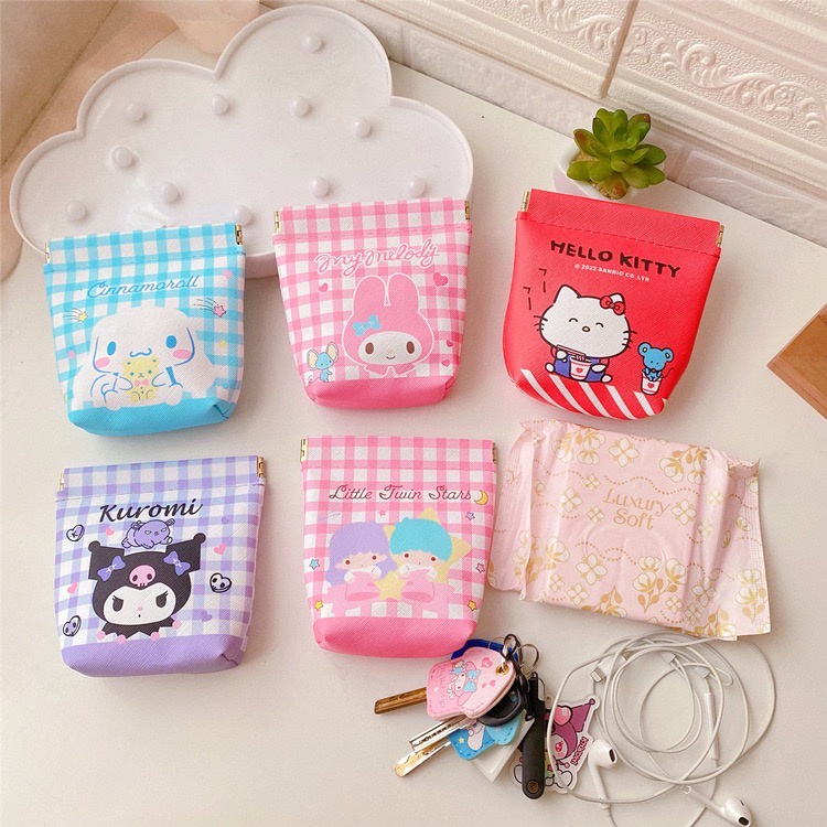 NAOMI - Dompet Koin Magnet - Akiko Mini Purse - Mini Pouch Magnet Coin Wallet Sanrio Karakter - Dompet kecil - Mini Purse