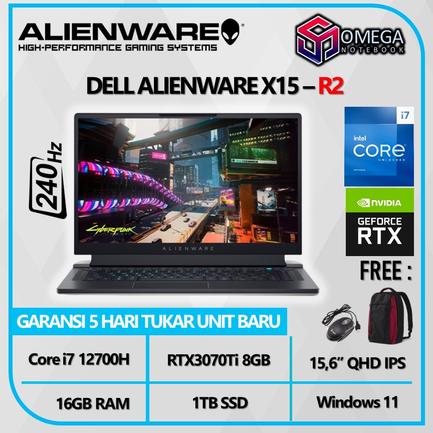 Dell Alienware X15 R2 i7 12700H 16GB 1TB SSD RTX3070Ti 8GB 15,6 FHD Windows 11