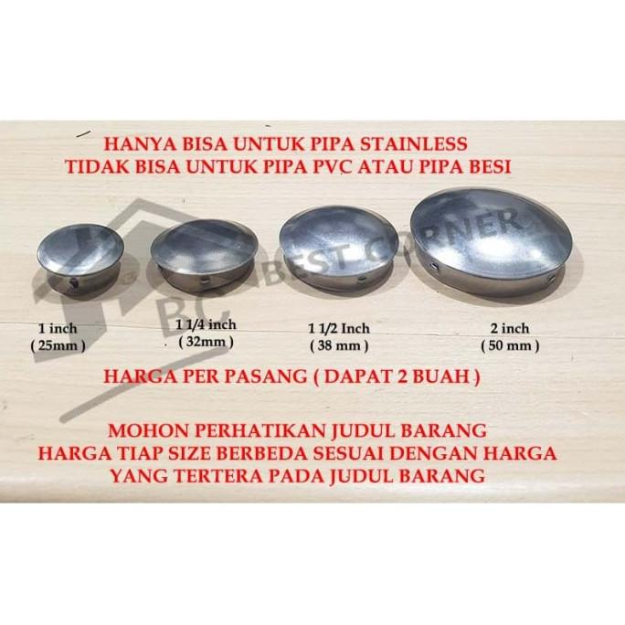 Tutup Pipa Bulat Stainless 2 Inch ffs04