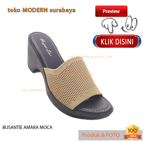 Sandal wanita casual sandal slide wedges tinggi BUSANTIE AMARA