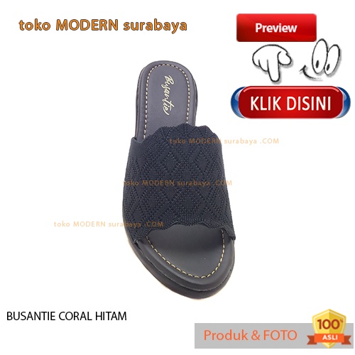 Sandal wanita casual sandal slide wedges tinggi BUSANTIE CORAL