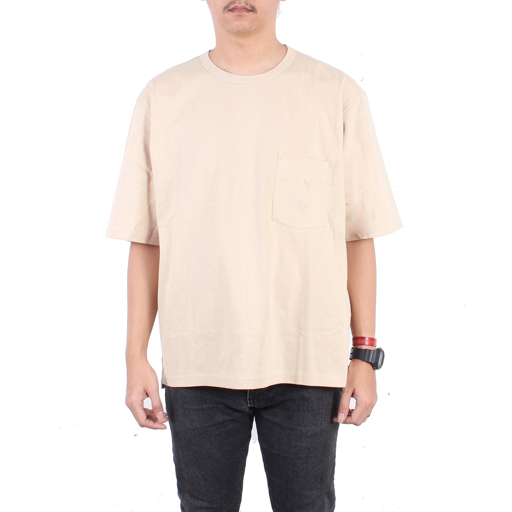 kaos oversize premium tebal cotton 16s Beige Cream