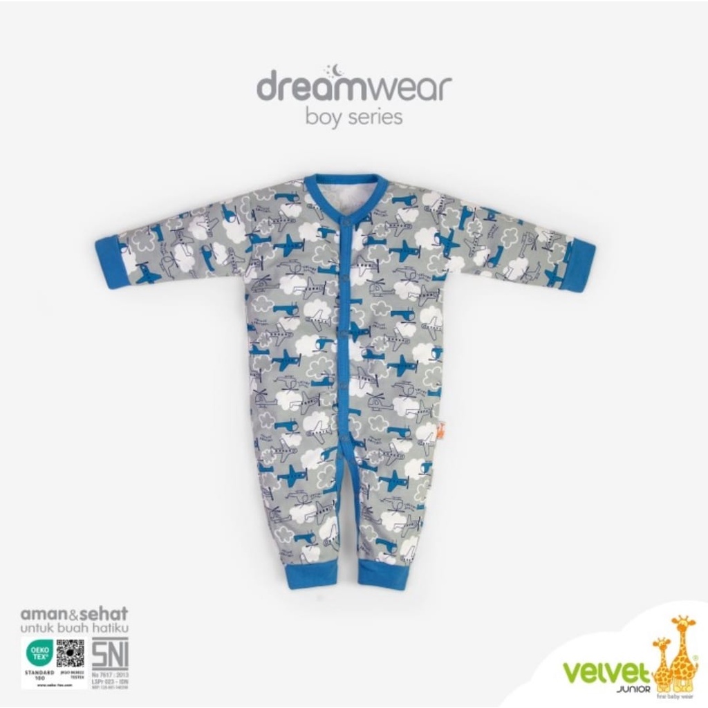 Velvet Dreamwear Jumper Boy Series - Blue Sky Series Open Feet Per 3 Pcs