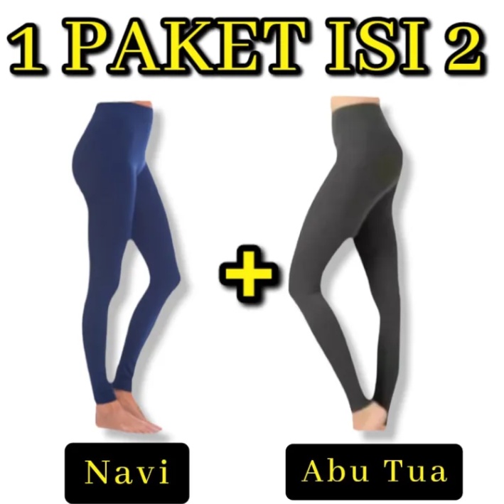 CELANA PANJANG LEGGING DALEMAN WANITA PAKET DUA JUMBO XL-XXXL