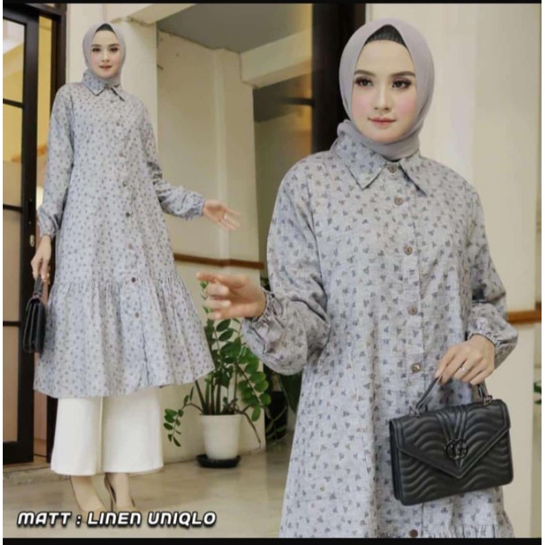 Tunik Wanita // Long Tunik Wanita // Motif Bunga // Motif kotak-kotak