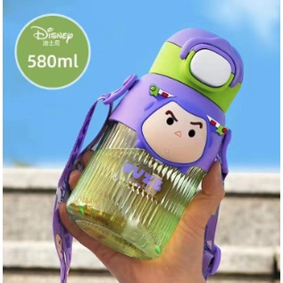 DISNEY ORIGINAL WATERBOTTLE STRAW SQUISHY TALL 580ML WD4509