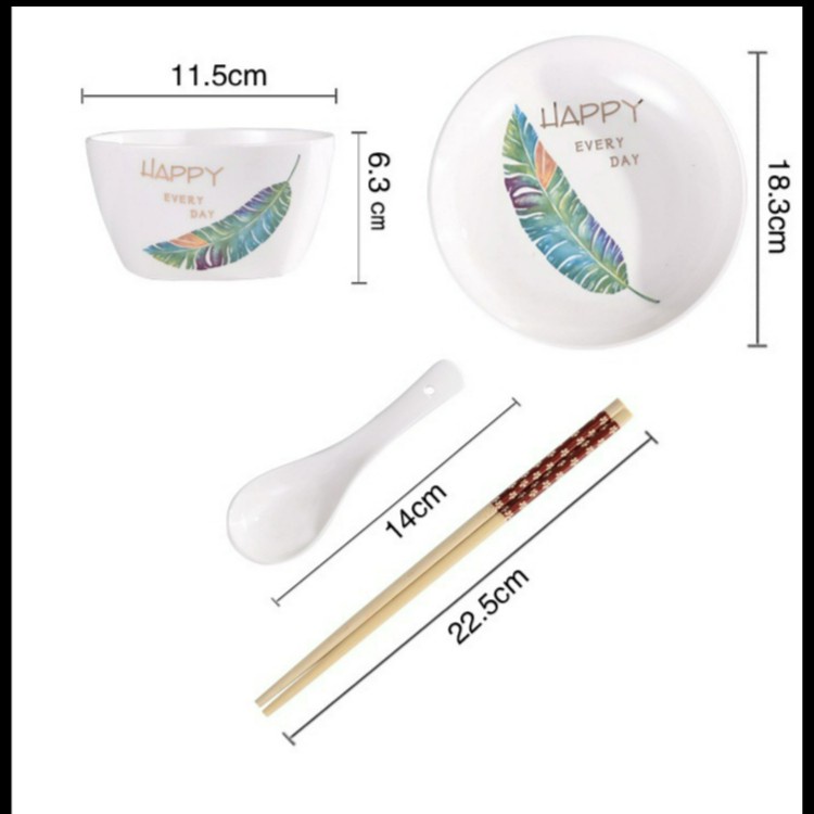 Ceramic Bowl Plate /Alat Makan Mangkok Piring Keramik Hampers Rusa Set