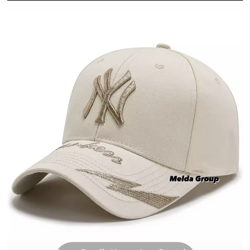 New York Yankees Topi Baseball NY Cap Casual Sport Pria Wanita-Yankes krem