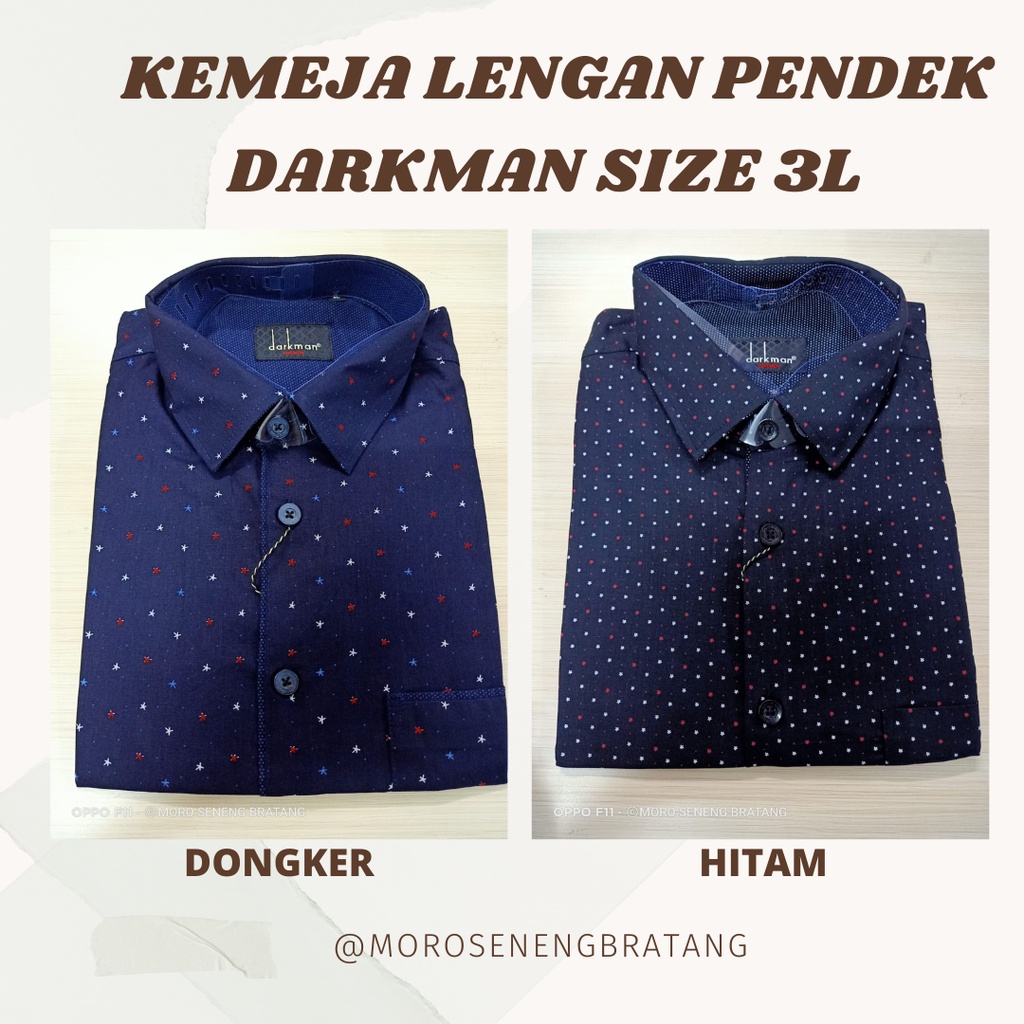 Kemeja HEM pria lengan pendek DARKMAN 3L  jumbo - Motif - Katun