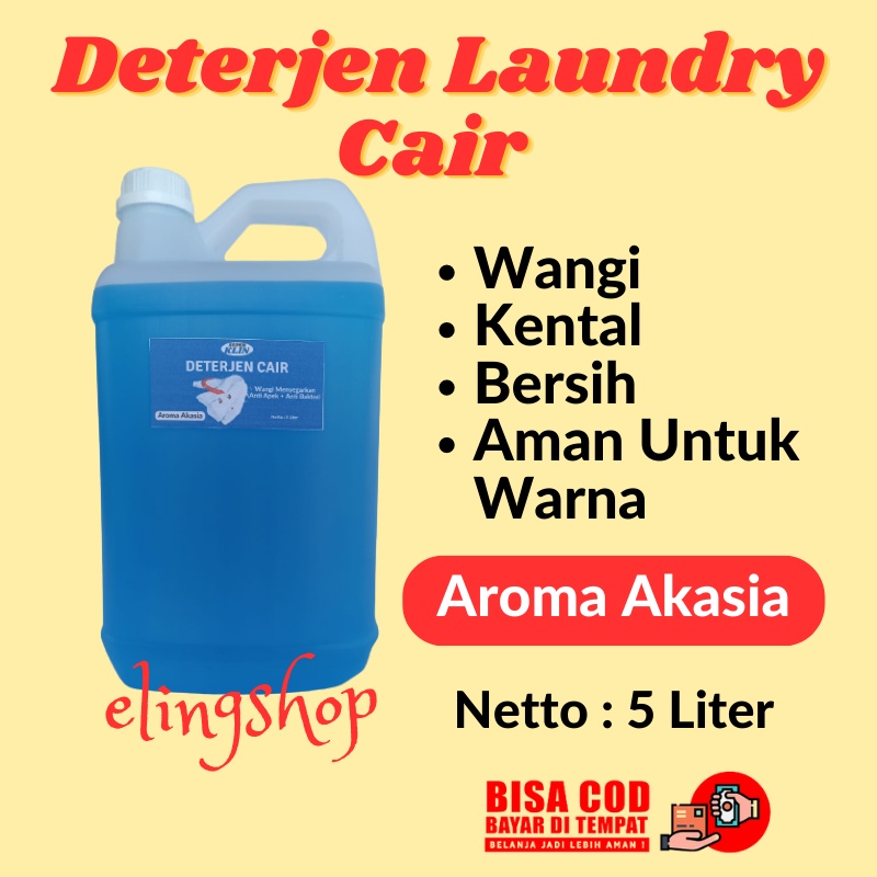 Sabun Deterjen Detergen Detergent Laundry Cair Wangi Aroma Akasia Premium 5 Liter