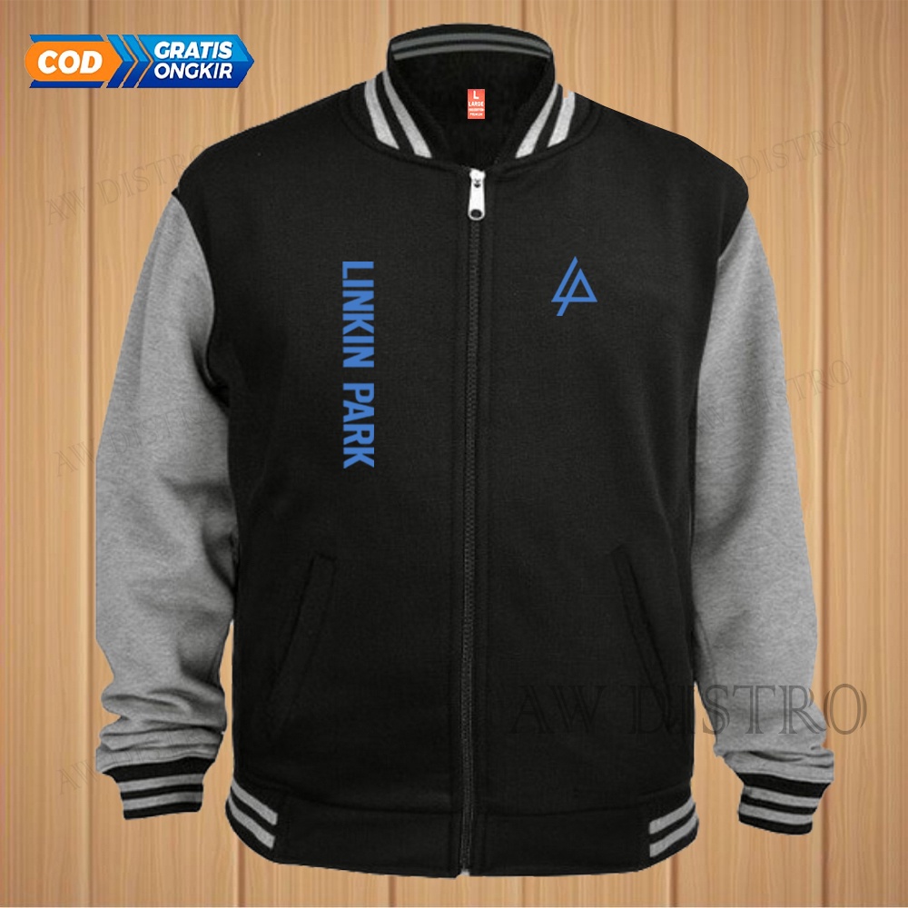 COD Jaket Baseball Varsity Distro Lp Kirka Text Sky Blue Premium Quality