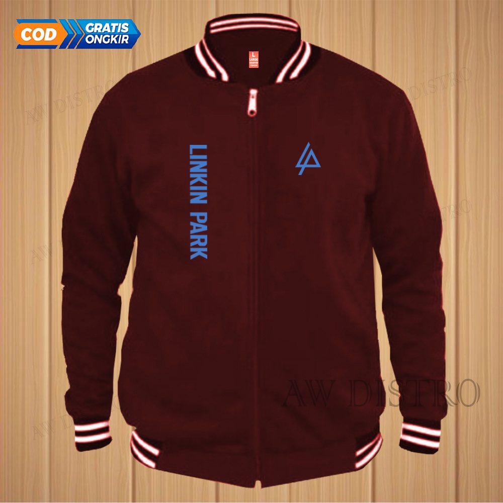 COD Jaket Baseball Varsity Distro Lp Kirka Text Sky Blue Premium Quality