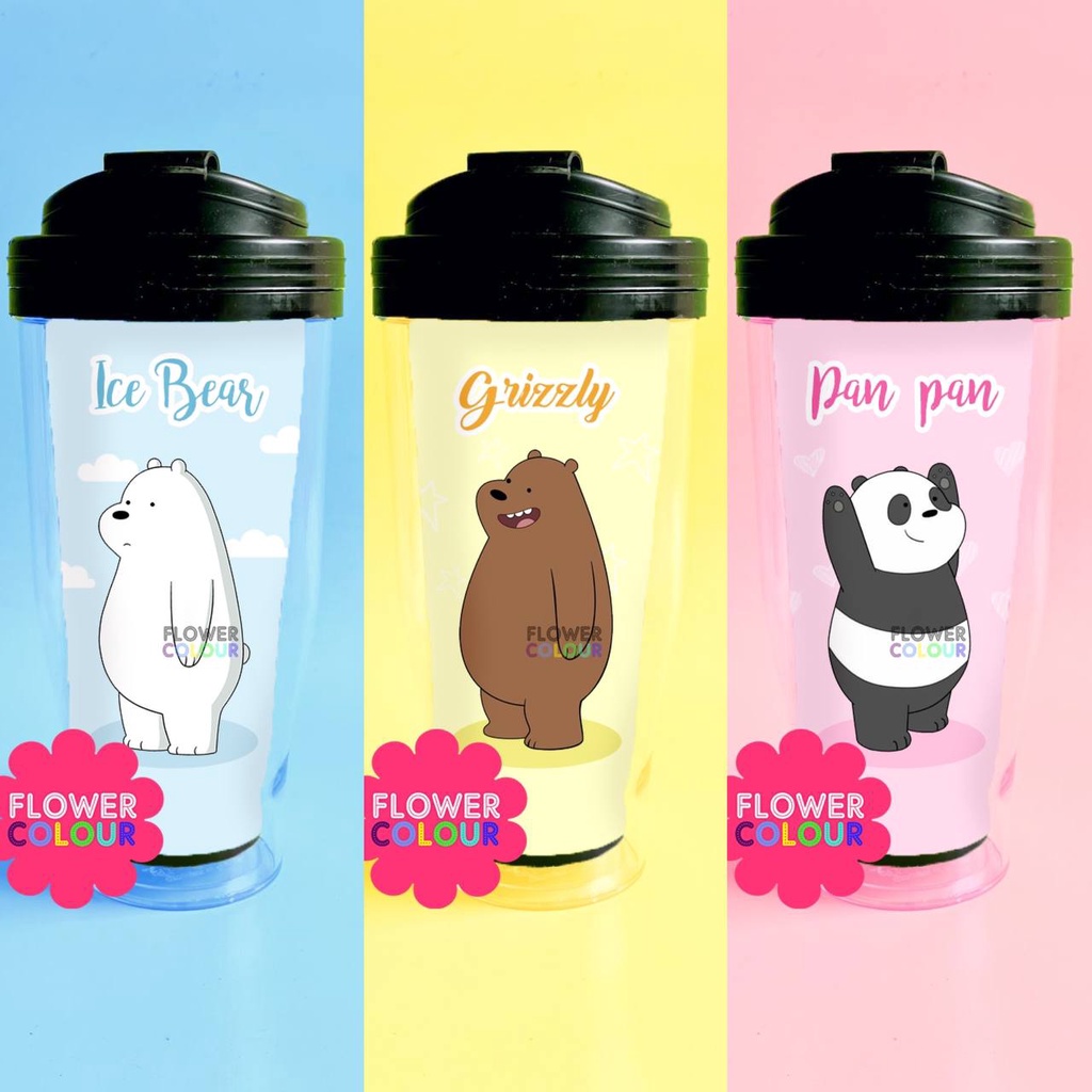 Tumbler Tempat Minum Karakter We Bare Bears | Botol Minum We Bare Bears