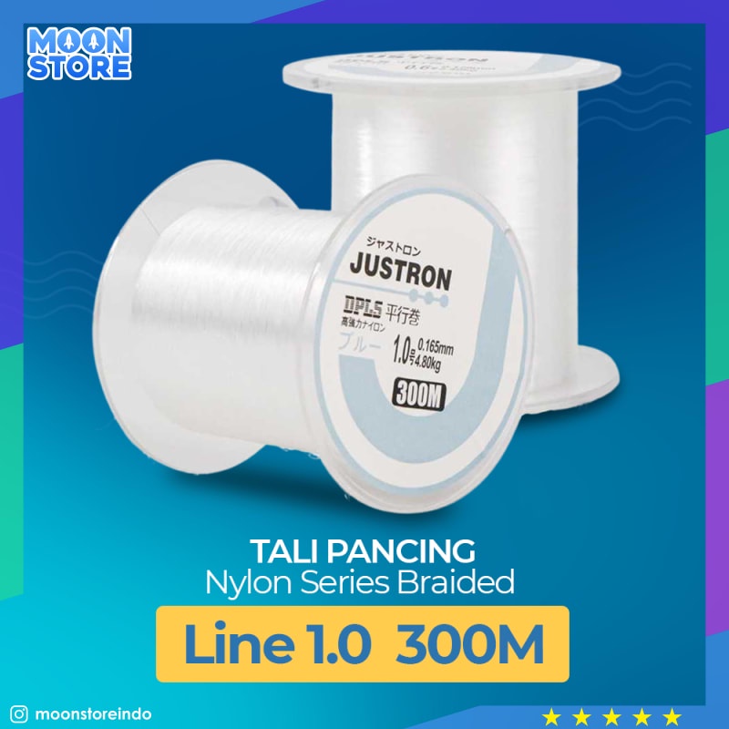 Justron Senar Tali Benang Pancing Nylon Series Braided 300m 1.0mm Dpls Transparent