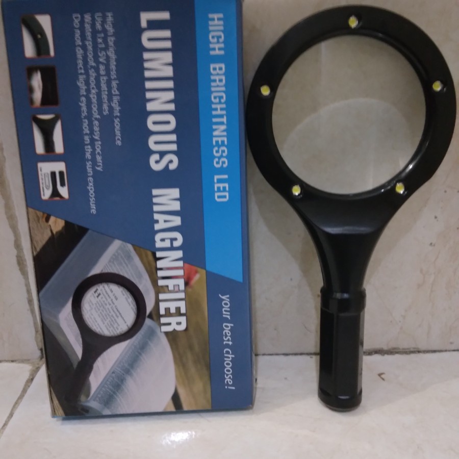 Barang unik2021 -kaca pembesar + lampu LED pembesaran 10x diameter 80mm