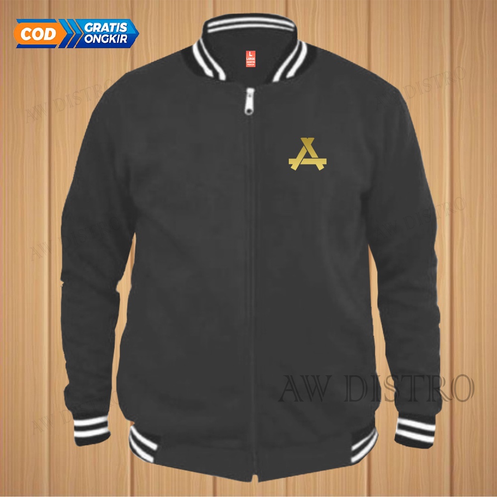 COD Jaket Baseball Varsity Distro Logo APP Text Gold Premium Quality