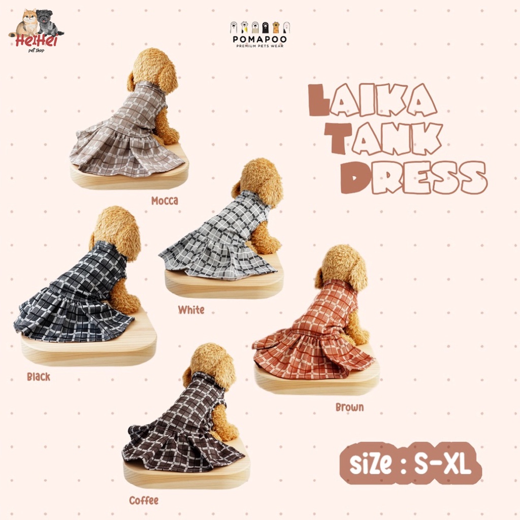 Pomapoo Dress Laika - Baju Kucing Anjing Betina - Female Dog Cat Dress